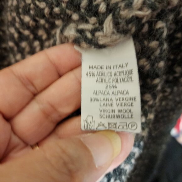 Vintage Tom Brian Wool Alpaca Blend Weave Knit Sweater Made Italy Unisex S/M - Picture 14 of 14